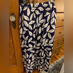 Loft long leaf print skirt, blue & white, resort vibes skirt